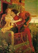 Romeo and Juliet in the famous balcony scene Ford Madox Brown